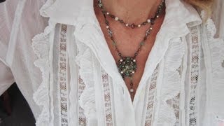 DIY How to make 7 color Necklace. Как сделать семицветное колье.