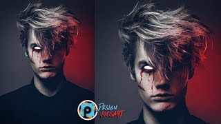 picsart tutorial Demon look make in pics art??