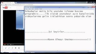 Youtube izlenme kasma hilesi Progarmsız...