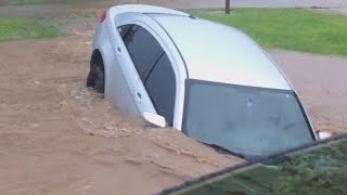 Driver witnesses car being swept away in Eureka flash flooding along Highway 109