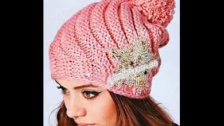ЖЕНСКИЕ ВЯЗАННЫЕ ШАПКИ СПИЦАМИ - зима - 2019 / WOMEN knitted hat knitting needles - Winter