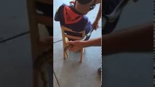 Snake goes through a kids belt loop (part 2)