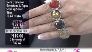 Rose Cut Gemstone & Topaz Sterling Silver Ring at The Shopping Channel 459201