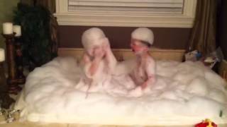 Twin Boys in the Bubble Bath
