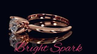 Кольцо для помолвки из розового золота с муассанитом Melissa 1 карат от Bright Spark