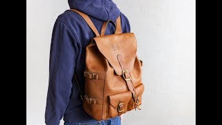 Кожаный рюкзак ручной работы / handmade leather backpack