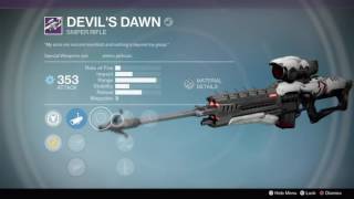 Destiny Rise of iron Devil's dawn sniper rifle