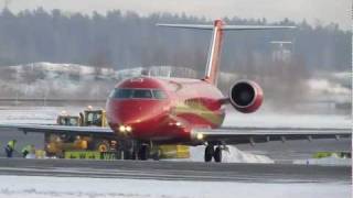 RusLine Bombardier CRJ-200ER Takeoff at Helsinki Airport, Finland