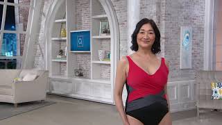 Denim & Co. Beach Criss Cross One-Piece Swimsuit on QVC