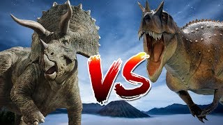 Цератозавр против Трицератопса, бои динозавров (Jurassic World Evolution)