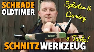 ✔ SCHRADE OLDTIMER ☆ Splinter & Carving Schnitzwerkzeug mit 6 Klingen