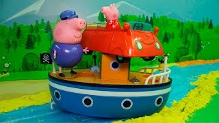 Видео про игрушки свинка Пеппа - Катание на машинке! Игрушечные мультики про машинки для детей