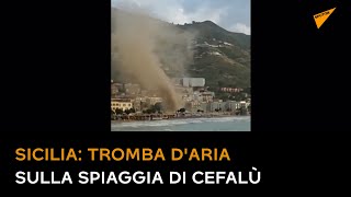 La tromba d'aria sulla spiaggia di Cefalù