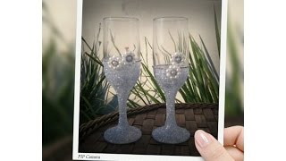 LEMBRANCINHAS DE CASAMENTO TAÇAS COM GLITTER PÉROLAS : DIY | Amelia Requintada
