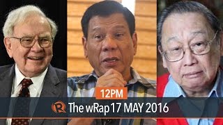 Joma Sison, Duterte's anti-crime crusade, Warren Buffett | 12PM wRap