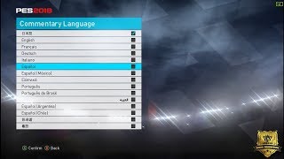 PES 2018 - All Language Menu & Commentaries