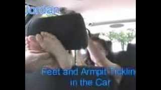 feet tickling in car