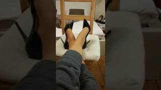 Nylon feet in Stiletto High Heels.