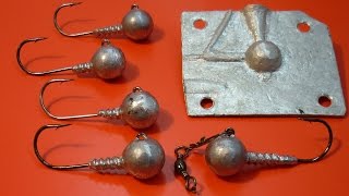 Джиг-головка в самодельной форме из алюминия.Jig fishing.