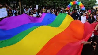 Pride parade in India as court considers decriminalising gay sex