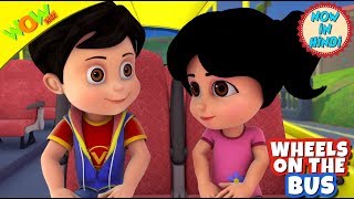 Wheels on the bus | 3D Animated Kids Songs | Hindi Songs for Children | Vir | WowKidz