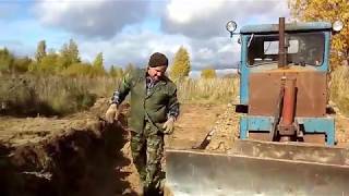 Трактор хТз-74 работа зимой и летом.