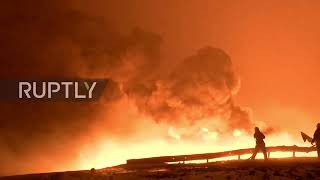 Turkey: Flames rage in Pazarcik following oil pipeline explosion