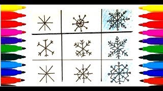 ❄️❄️❄️ Как поэтапно рисовать СНЕЖИНКИ?