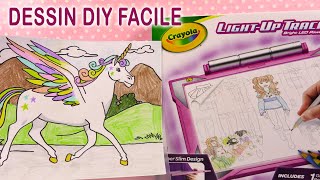 Licorne Arc-en-Ciel Rainbow Unicorn Dessin DIY Facile Tablette Crayola