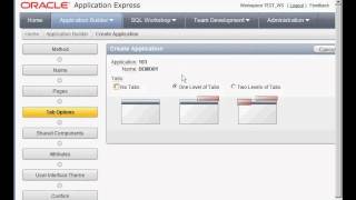 Oracle Application Express - Creating an Application