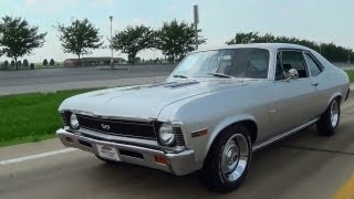 Test Driving 1969 Chevrolet Nova SS 396 Four Speed Muscle Car with Burnout