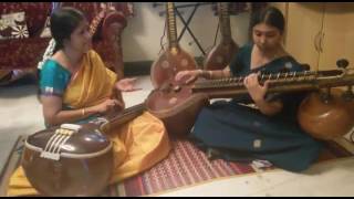 Veena Class by Rama Raghuraman -  Rama Nataka Kriti Pallavi being taught