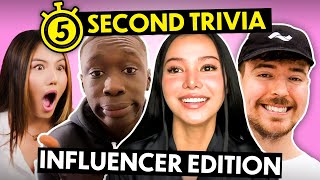 Guess the Influencer in 5 Seconds Trivia Challenge! (Bella Poarch, MrBeast, Khaby Lame & More)
