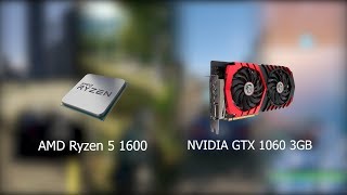 Ryzen 5 1600 3.4 GHz + GTX 1060 3GB test in 6 games and BENCHMARK