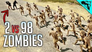 DEADLY DUO VS 98 ZOMBIES - Insane PlayerUnknown's Battlegrounds (PUBG)