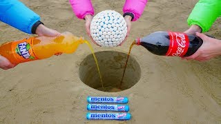 Mentos Ball vs Coca Cola and Fanta