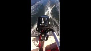 Mercury 5hp 4 Stroke Pushing a 12 foot v nose punt 1 person