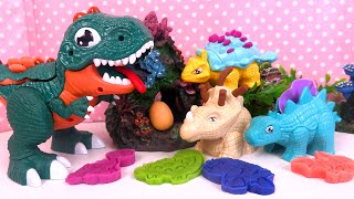 Pâte à modeler Dinosaures Tyrannosaure, Tricératops Animaux de la Jungle
