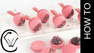 Strawberry French Macarons with Strawberry Syrup Pipette by Cupcake Savvy's Kitchen