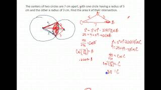 Trig U3A3 Area of intersection of 2 circles