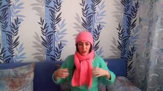 Мои вязаные шапки. Обзор. Шарф английской резинкой.