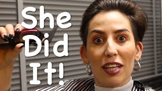 She went for it! Long pixie to a buzzcut