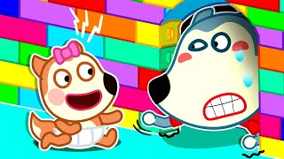 Siblings Play With Toys ???? My Brother Stuck in Colorful Lego Wall ???? Funny Kids Stories
