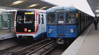 "ВСТРЕЧА ЭПОХ" МЕТРОПОЕЗД 81-710 "ЕЖ-3" «НОМЕР-59» И "МОСКВА"