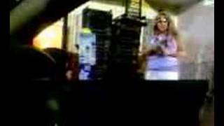 Drunk woman trying to walk drive thru