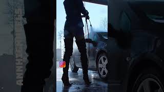 Ania- carwash and Gio Hel boots ???? #shorts #legs #boots