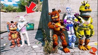 CAN THE ANIMATRONICS HIDE FROM BUNNYMAN & ADVENTURE ZOMBIE FREDDY? (GTA 5 Mods FNAF RedHatter)