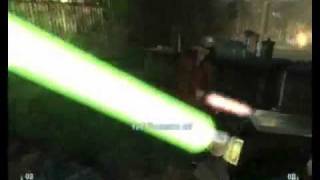 Сражение на световых мечах в Fallout 3 (light saber battle)