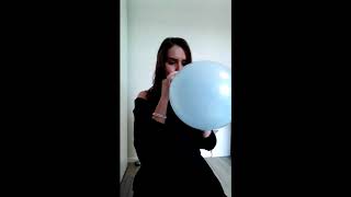 Blow to pop skyblue balloon