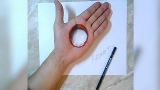 3D РИСОВАНИЕ - ДЫРКА В РУКЕ